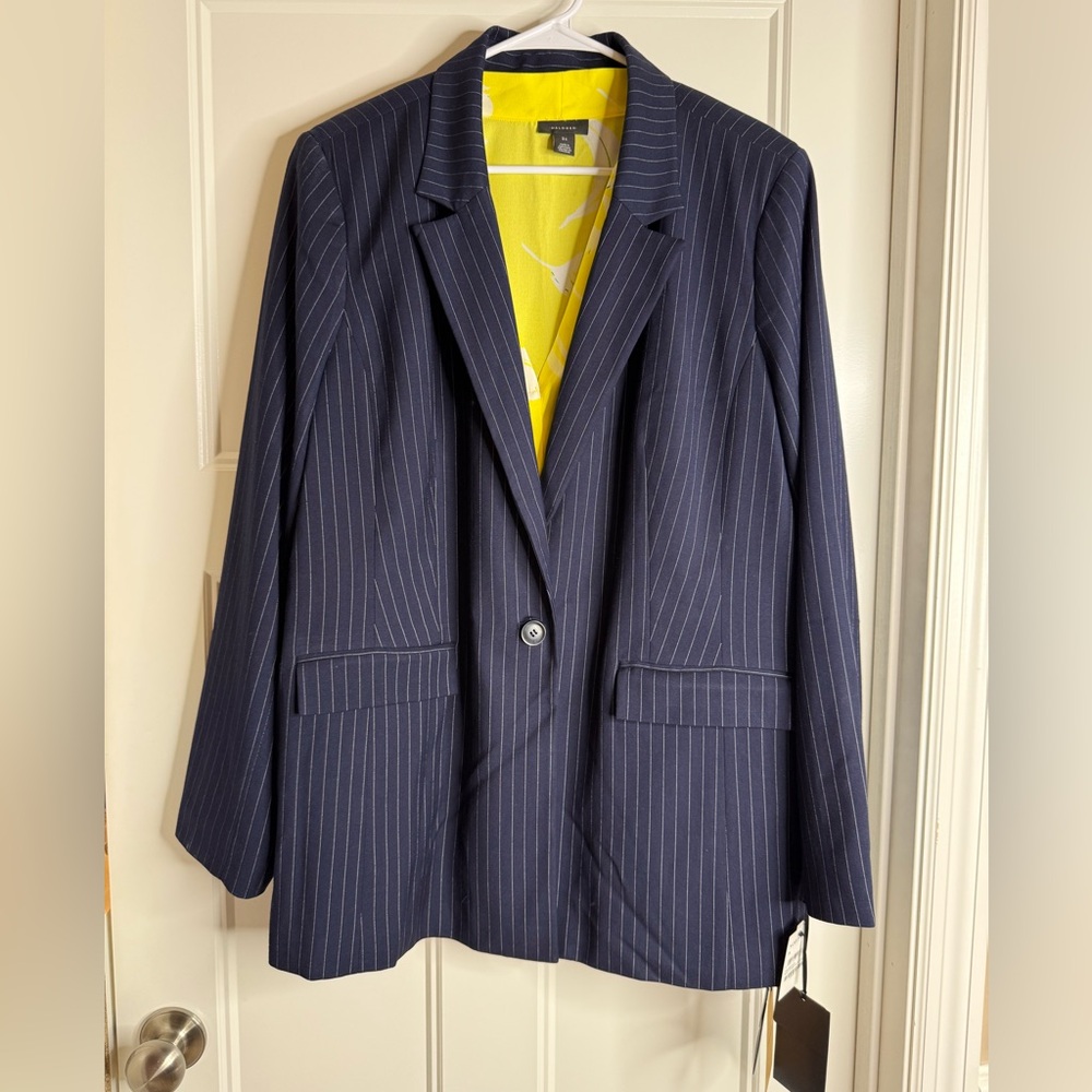 Women’s NWT Halogen/ Nordstrom Navy Pin  Striped Blazer, 3X - Picture 3 of 14